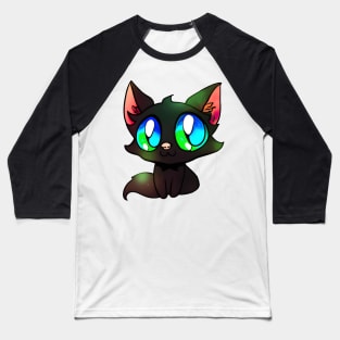 Black cat with blue eyes Baseball T-Shirt